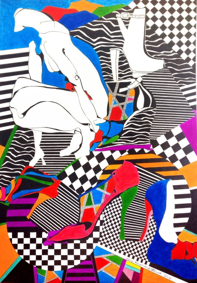 Original Conceptual Abstract Drawing by Mary Raymond Black