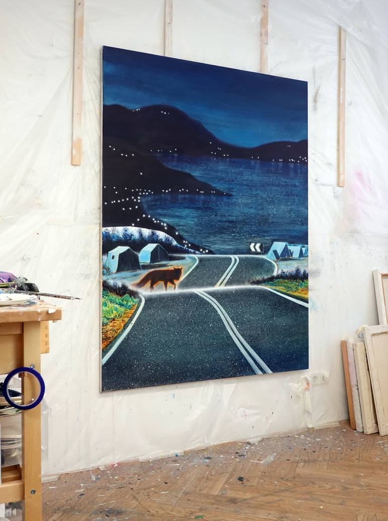 Original Pop Art Landscape Painting by Rudi Cotroneo